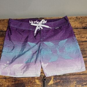 Hurley Gradient Purple and Teal Board Shorts